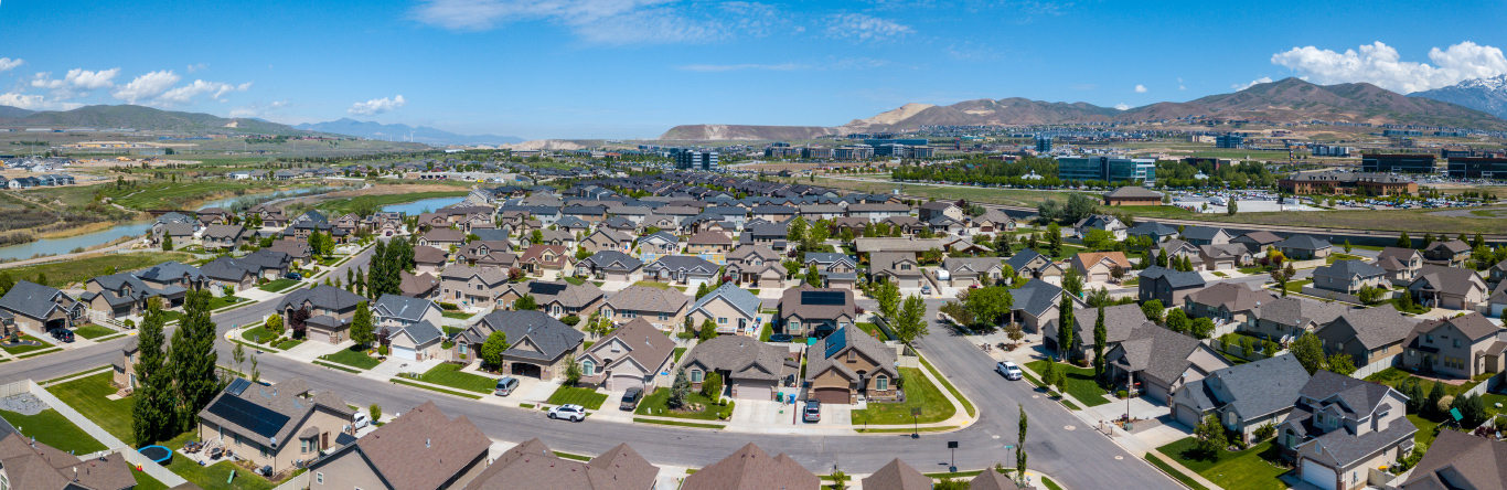 Aerial view of Salt Lake City neighborhood